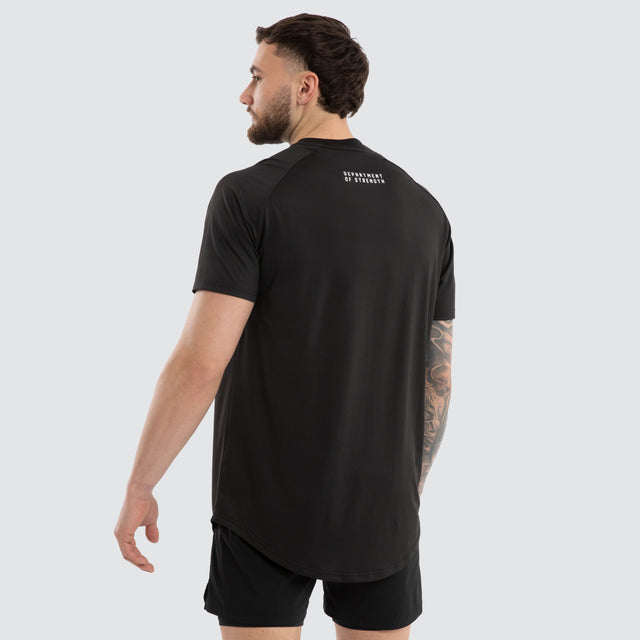 Prime Raglan Dual Curved Tee Jet Black