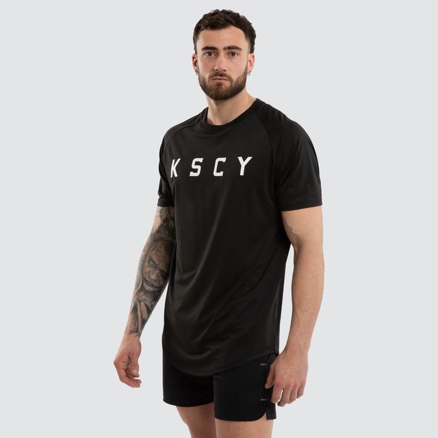 Prime Raglan Dual Curved Tee Jet Black