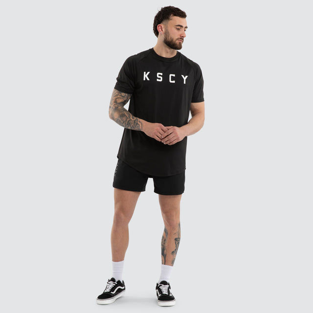 Prime Raglan Dual Curved Tee Jet Black