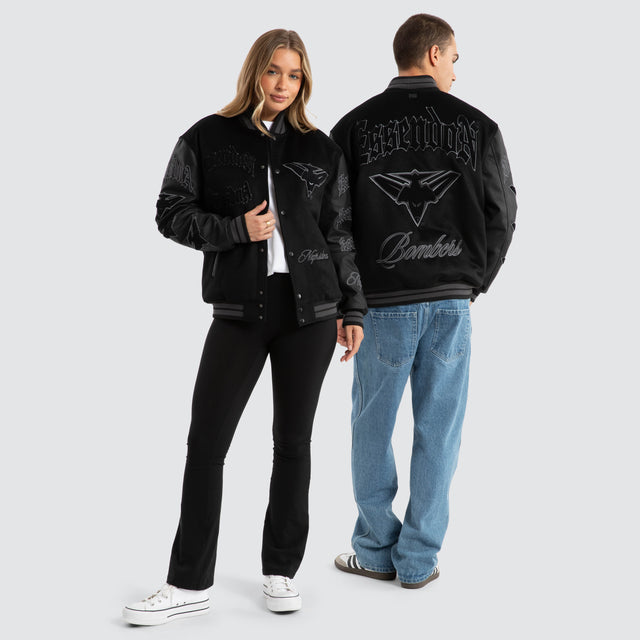 Essendon Bombers AFL Ace Varsity Jacket Jet Black