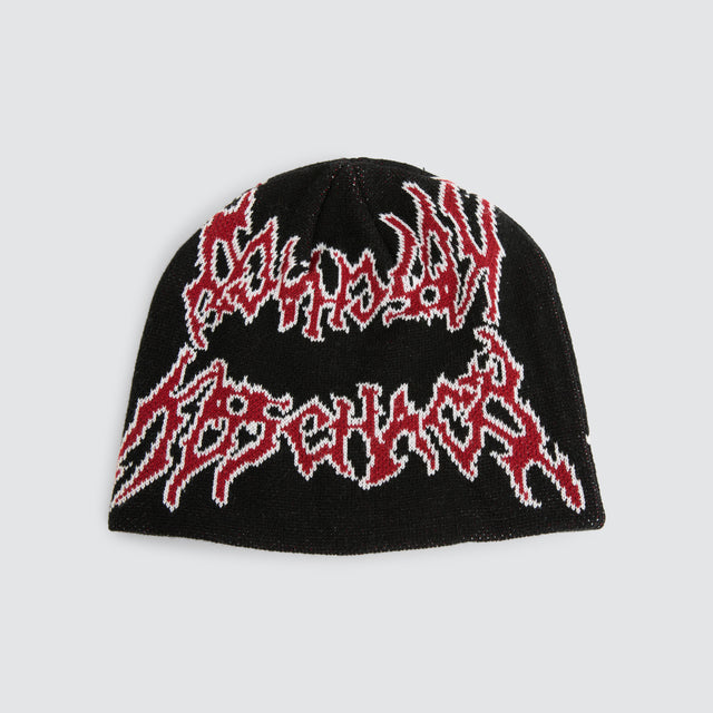 model wears Razor Skully Beanie Jet Black Accessories Black - image 1