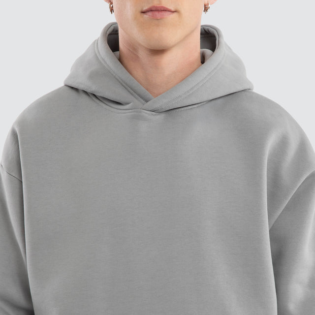 model wears Weyburn Relaxed Hoodie Pigment Ultimate Grey Hoodies Grey - image 3