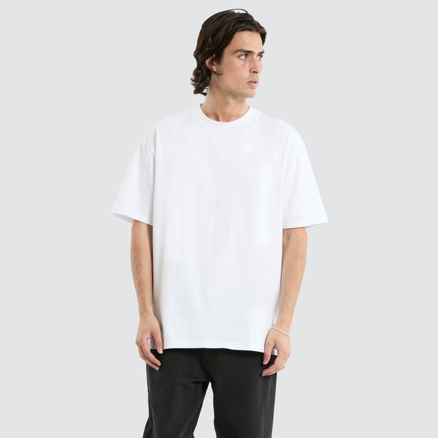 model wears Brooks Heavy Box Fit Tee Optical White T-Shirts White - image 1
