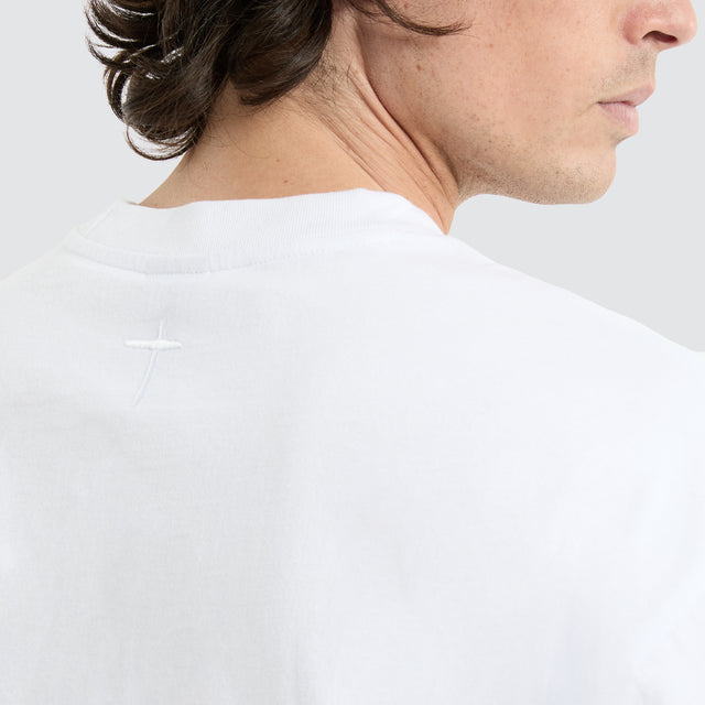 model wears Brooks Heavy Box Fit Tee Optical White T-Shirts White - image 2