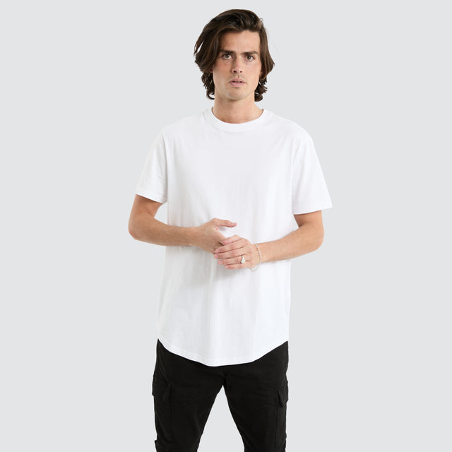 model wears Prairie Dual Curved Tee Optical White T-Shirts White - image 1