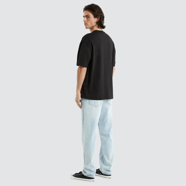 model wears Havre Heavy Street Tee Jet Black T-Shirts Black - image 2