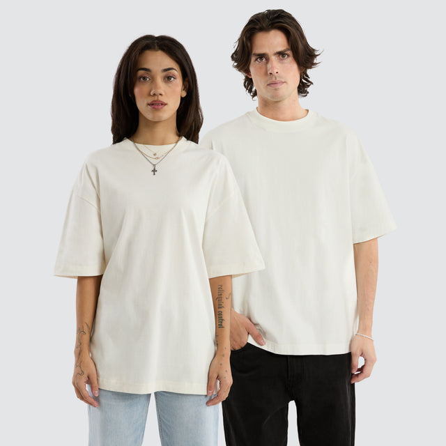 model wears Havre Heavy Street Tee Natural White T-Shirts White - image 1