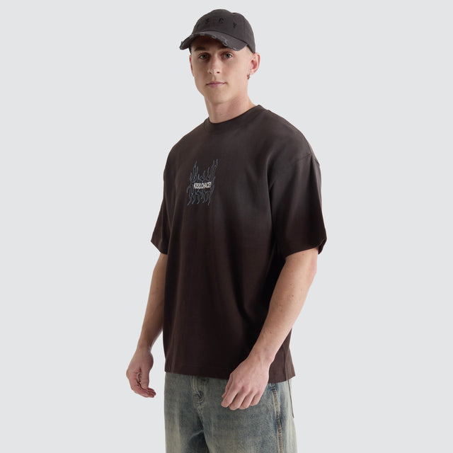 model wears Souled Street Tee Dark Chocolate T-Shirts Brown - image 2