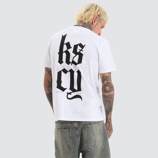 model wears Defiant Standard Tee Optical White T-Shirts White - image 1