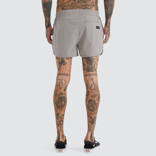 model wears Mercury Runner Short Alloy Shorts Grey - image 7