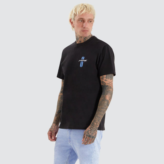 model wears Latinum Standard Tee Jet Black T-Shirts Black - image 1
