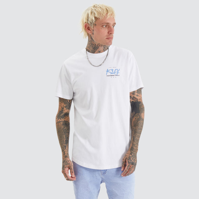 model wears Luxor Dual Curved Tee Optical White T-Shirts White - image 1