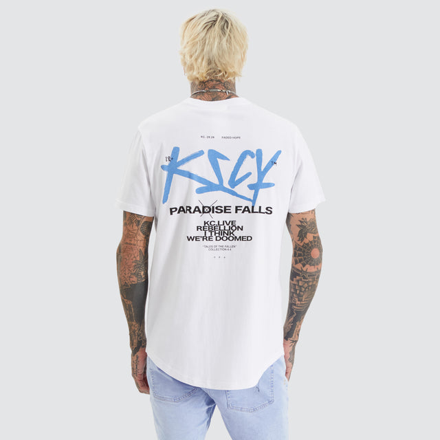 model wears Luxor Dual Curved Tee Optical White T-Shirts White - image 2
