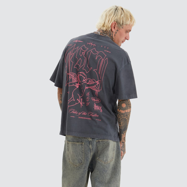 model wears Covert Street Tee Pigment Asphalt T-Shirts Grey - image 1