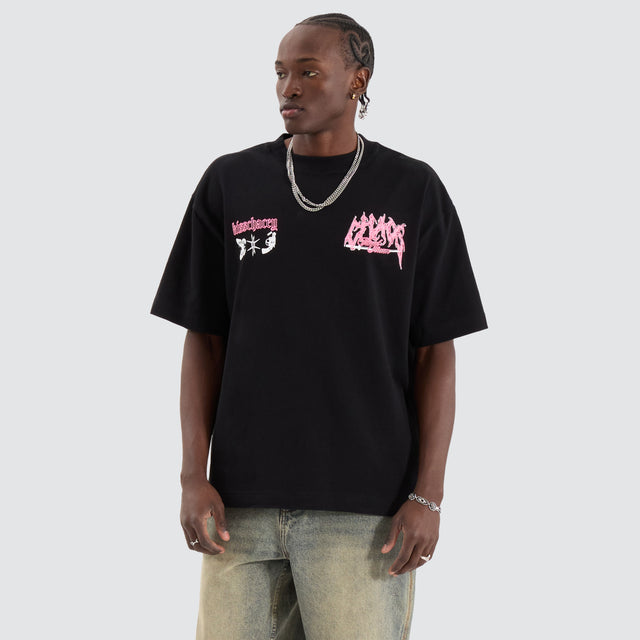model wears Katana Street Tee Jet Black T-Shirts Black - image 3