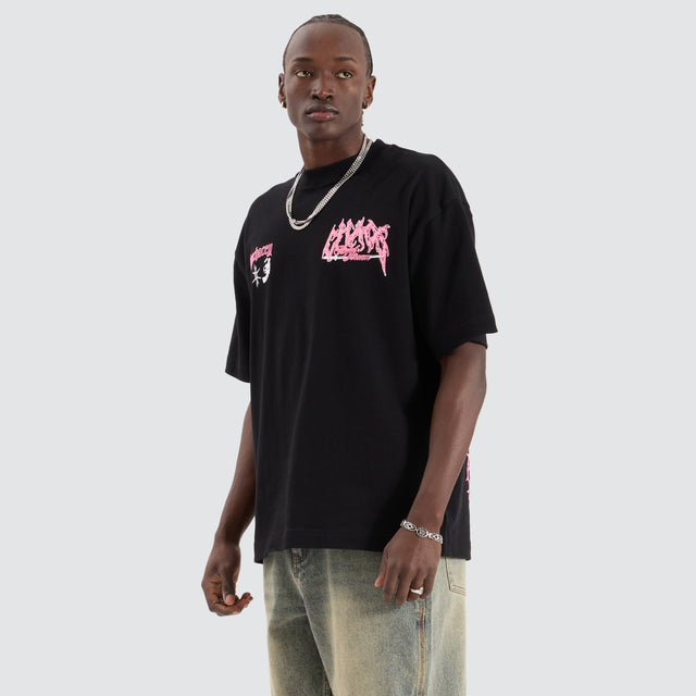 model wears Katana Street Tee Jet Black T-Shirts Black - image 5