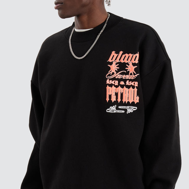 Hardwork Crew Sweater Jet Black