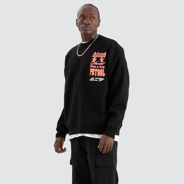 Hardwork Crew Sweater Jet Black