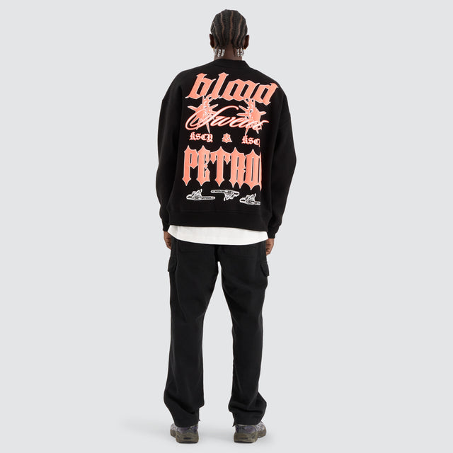 Hardwork Crew Sweater Jet Black