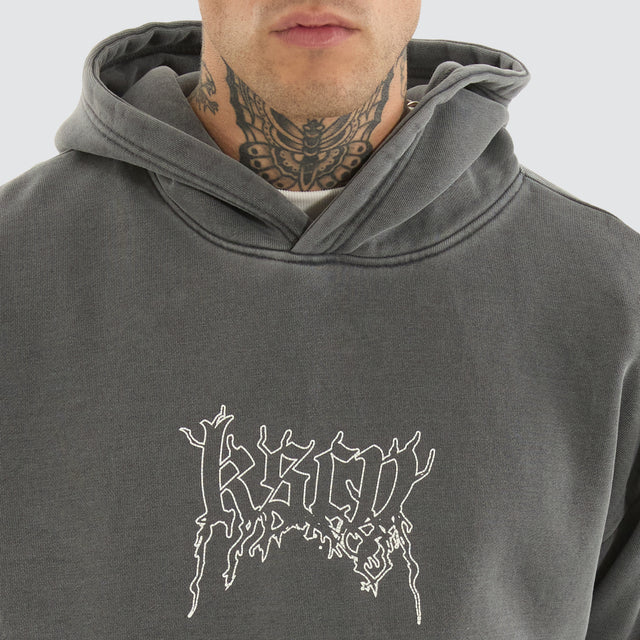 model wears Whisper Relaxed Hoodie Pigment Charcoal Hoodies Grey - image 4