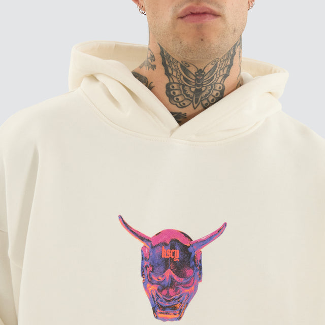 Mask Oversized Hoodie Natural White
