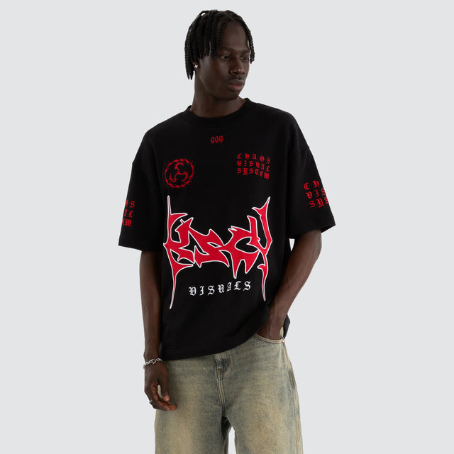 model wears Obsidian Loopback Street Tee Jet Black T-Shirts Black - image 1