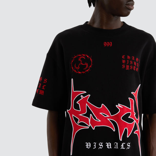 model wears Obsidian Loopback Street Tee Jet Black T-Shirts Black - image 2