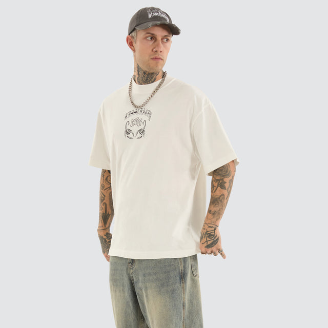 model wears Sacrifice Street Tee Natural White T-Shirts White - image 4