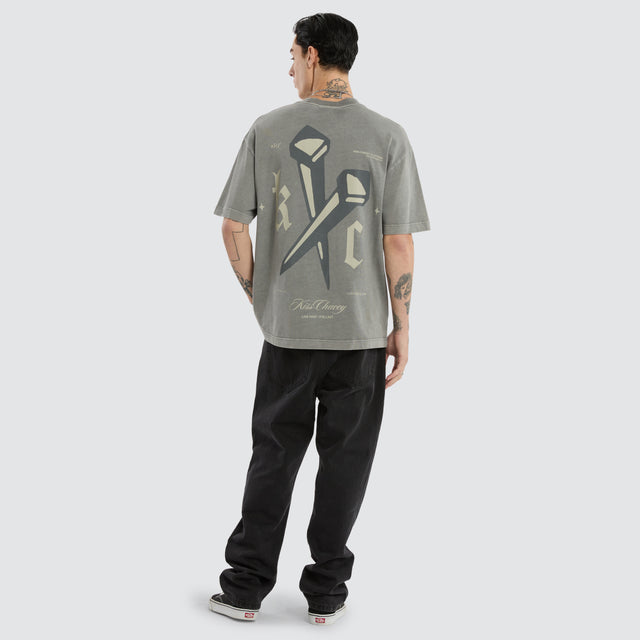 model wears Nailed Street Tee Pigment Frost Grey T-Shirts Grey - image 5