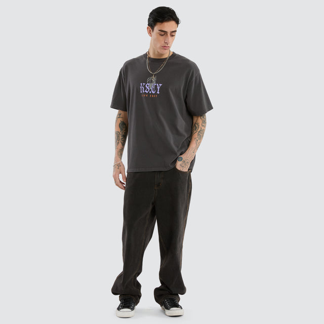 model wears Torch Box Fit Tee Pigment Black T-Shirts Black - image 2