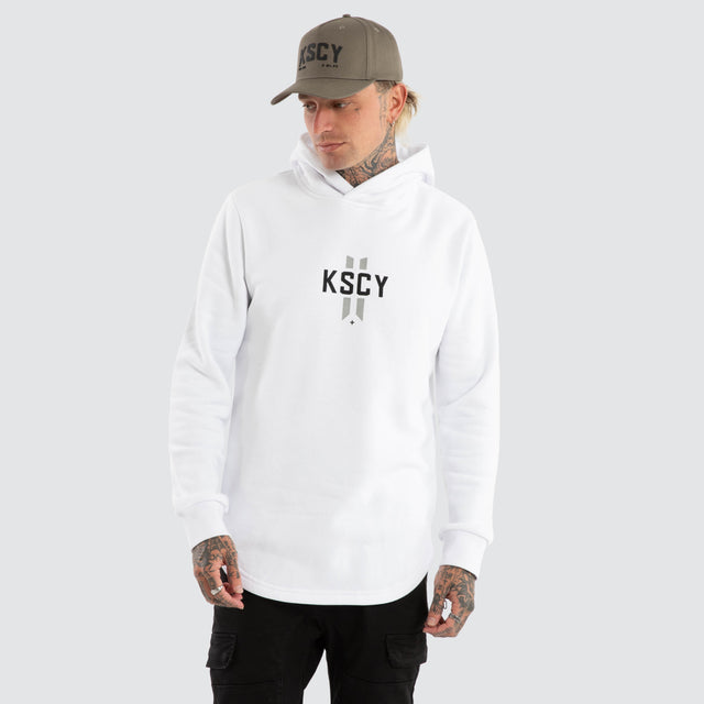 Omega Dual Curved Hoodie Optical White