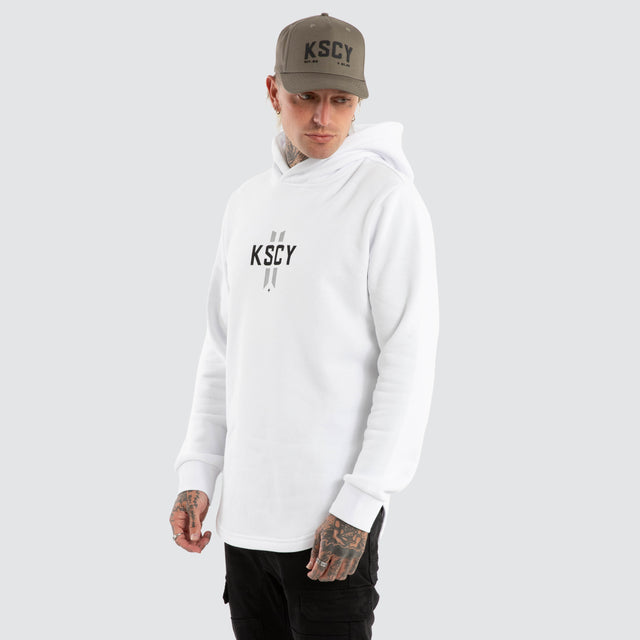 Omega Dual Curved Hoodie Optical White