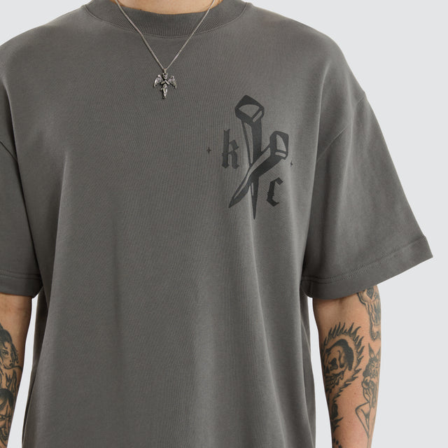 Nailed Loopback Street Tee Charcoal