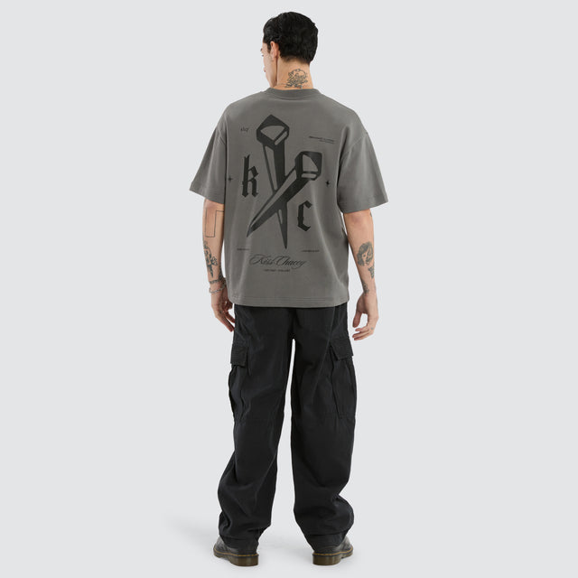 Nailed Loopback Street Tee Charcoal