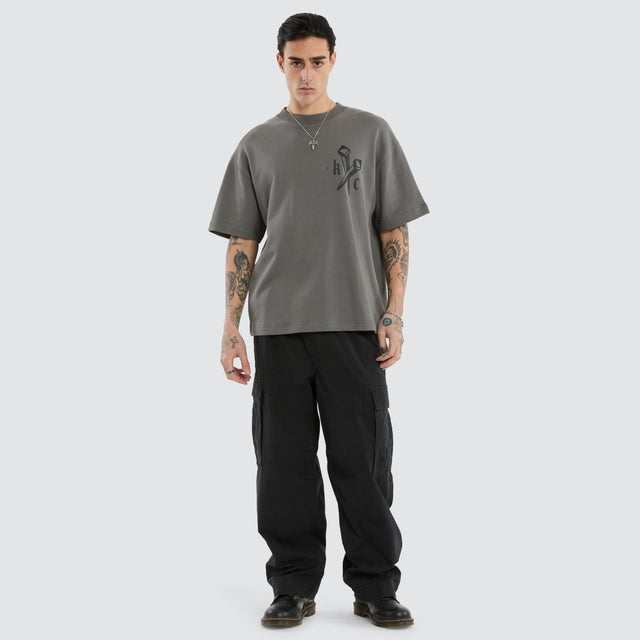 Nailed Loopback Street Tee Charcoal