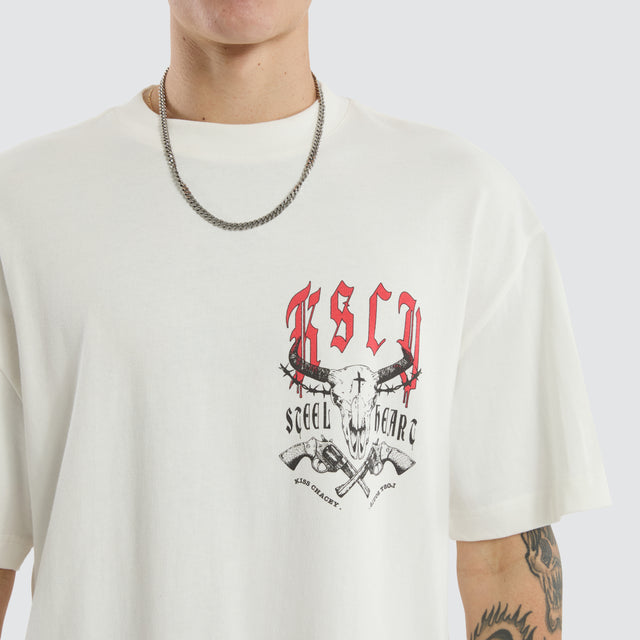 Steel Heart Street Tee Natural White