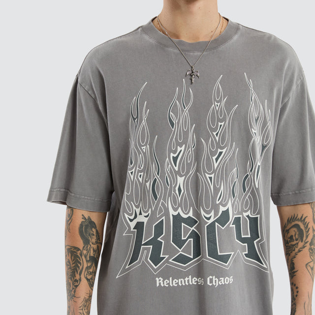 Relentless Oversized Tee Mineral Smoke
