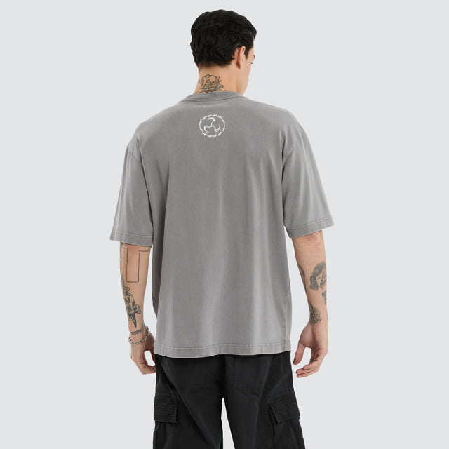 Relentless Oversized Tee Mineral Smoke
