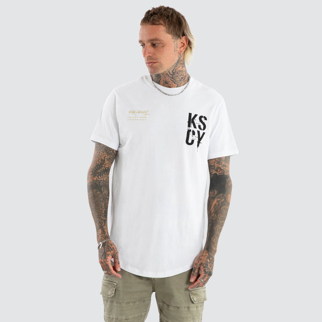 Alpha Dual Curved Tee Optical White