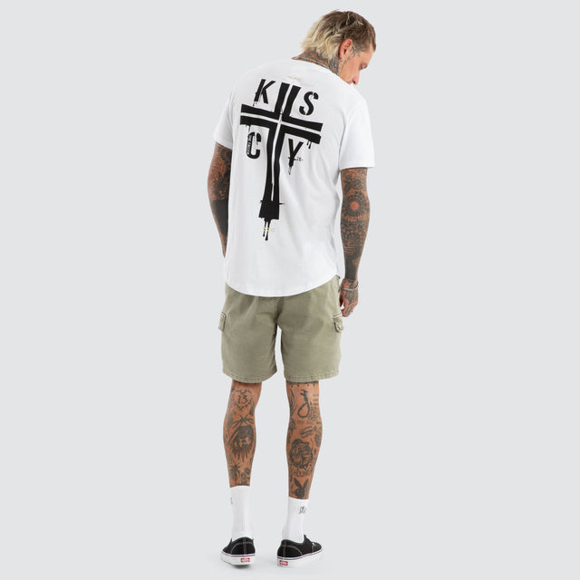 Alpha Dual Curved Tee Optical White