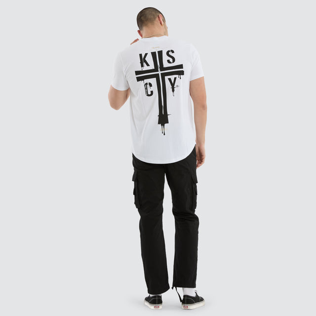 Alpha Dual Curved Tee Optical White