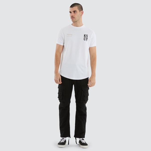 Alpha Dual Curved Tee Optical White
