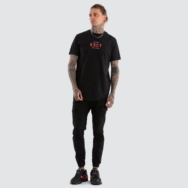Stamp Dual Curved Tee Jet Black