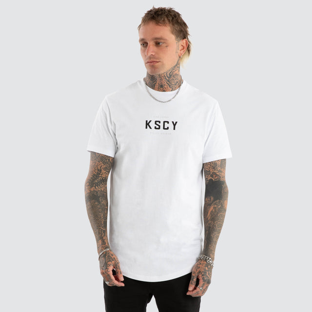 Stamp Dual Curved Tee Optical White