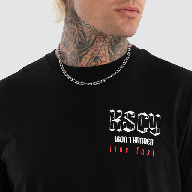 Iron Thunder Dual Curved Tee Jet Black