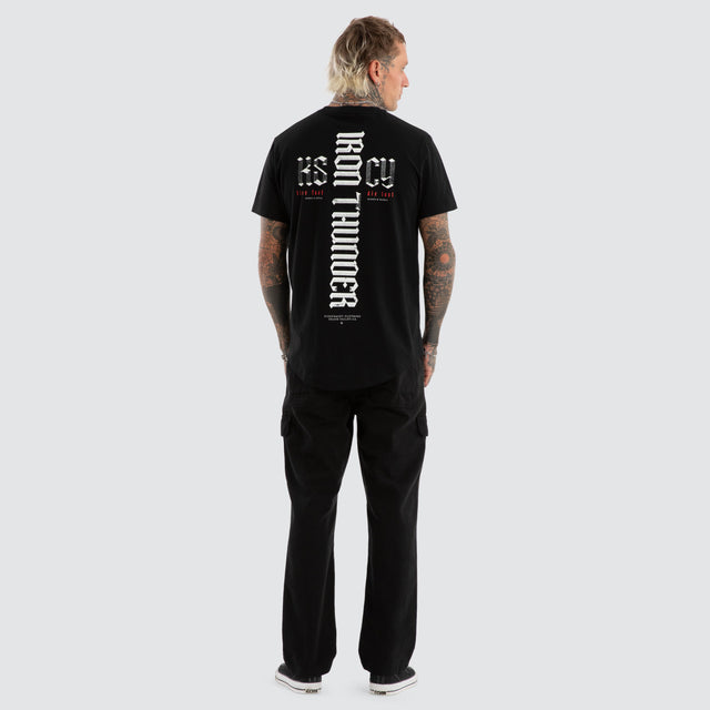 Iron Thunder Dual Curved Tee Jet Black