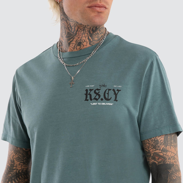England Dual Curved Tee Pigment North Atlantic