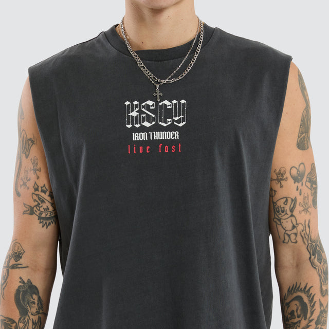 Iron Thunder Relaxed Muscle Tee Pigment Black