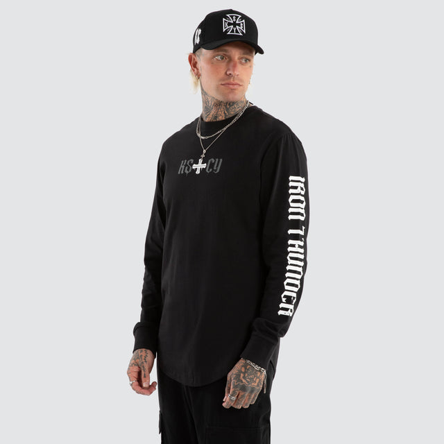 Tyres Dual Curved Longsleeve Tee Jet Black
