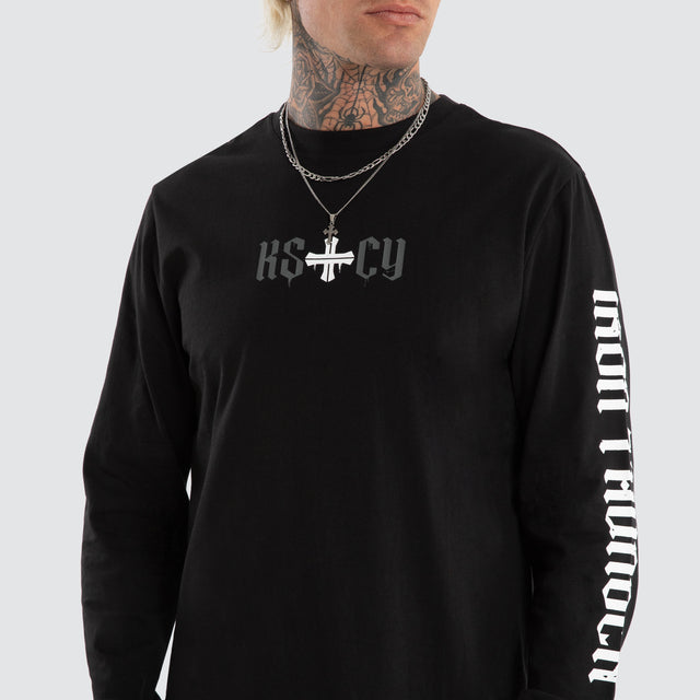 Tyres Dual Curved Longsleeve Tee Jet Black
